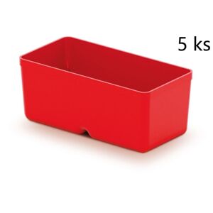 Set 5 plastových boxů na nářadí Unite box 11x5,5x13,2 cm červený