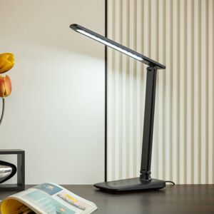 Lindby Leontina stolová LED lampa, čierna, CCT