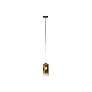 Závesná lampa Ventotto, čierna/zlatá, Ø 15 cm, sklo