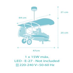 Dalber závesné svietidlo Teddy Plane, farebné, drevo/plast