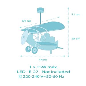 Závesné svietidlo Dalber Lion Plane, farebné, drevo/plast