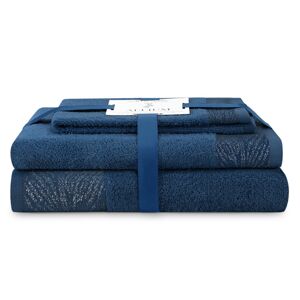 Sada 3 ks ručníků ALLIUM klasický styl námořnická modrá
