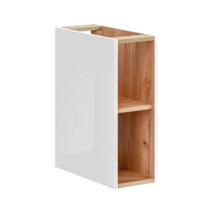 Závěsný koupelnový regál Capri 810 bílý lesk/dub kraft zlatý
