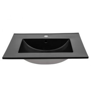 Keramické zapustené umývadlo Lava 60 cm čierne