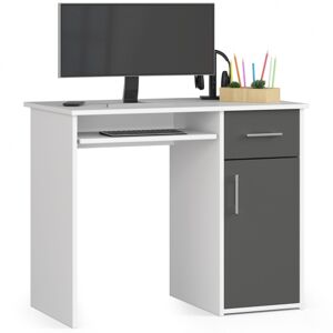 Psací stůl PIN 90 cm bílý/šedý