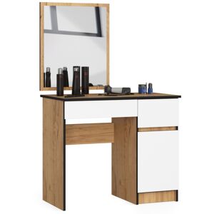 Kosmetický stolek se zrcadlem P-2/SL dub craft / bílý pravý