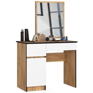 Kozmetický stolík so zrkadlom P-2/SL dub craft / biely vľavo