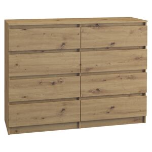 Komoda Malwa 120 cm hnedá – 8 poličiek