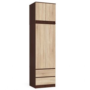 Šatníková skriňa s nástavcom Star 60 cm wenge/dub sonoma
