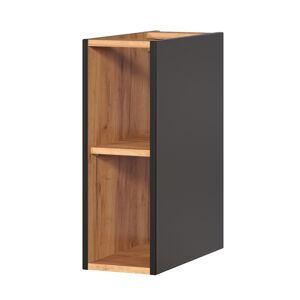Závěsný koupelnový regál Capri 810 černý mat/dub kraft zlatý