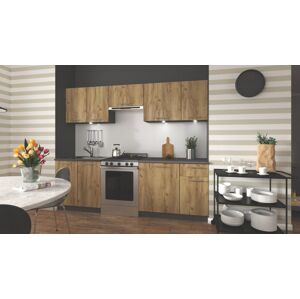 Kuchynská linka Dania 240 cm antracit/dub craft