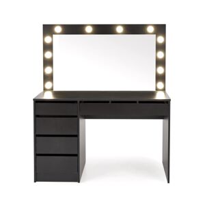 Toaletní stolek HOLLYWOOD s LED osvětlením 120 cm černý
