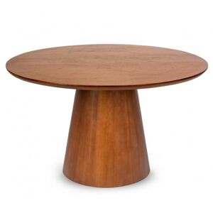 Jedálenský stôl Fungo 130 cm okrúhly teakové drevo/tmavo hnedý