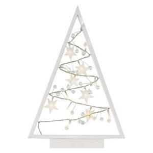 Svietiaci LED stromček s ozdobami a časovačom Ornam 40 cm teplá biela