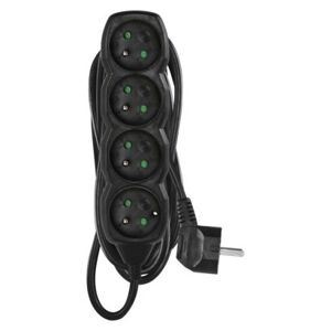 Prodlužovací kabel se 4 zásuvkami 1,0 mm² KIKOK 5 m černý