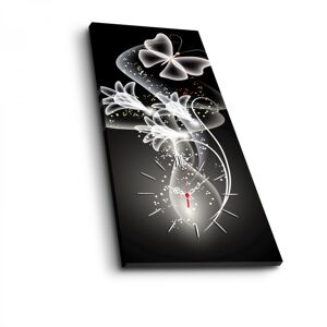 Obrazové nástenné hodiny Motýľ 30x70 cm viacfarebné