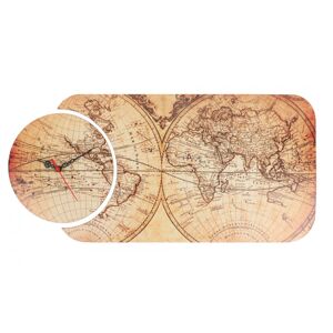 Nástenné hodiny Mapa pologule 68x32 cm viacfarebné