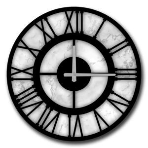 Nástěnné hodiny Lucko I 50 cm černobílé