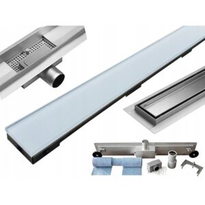 Odtokový žľab MEXEN FLAT 50 cm - biele sklo