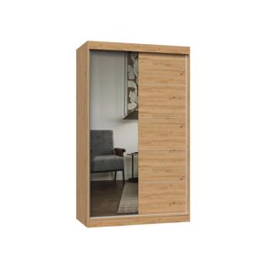 Šatníková skriňa so zrkadlom IGA 120 cm dub artisan