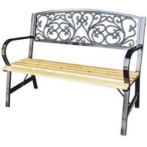 Zahradní lavička REGINA 120 cm přírodní dřevo/černá