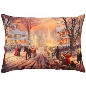 Vánoční dekorační polštář STARLIT 33x48 cm červený