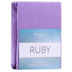 Froté prestieradlo s gumou AmeliaHome Ruby fialové