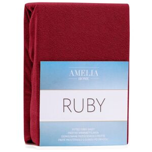 Froté plachta s gumou AmeliaHome Ruby tmavočervené