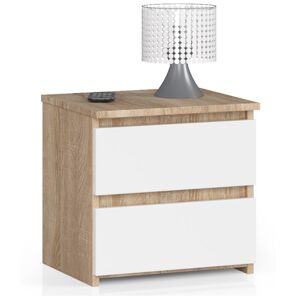 Nočný stolík CL2 40 cm dub sonoma/biely