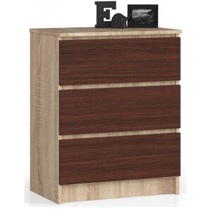 Komoda Kuba 60 cm - 3 zásuvky dub sonoma/wenge