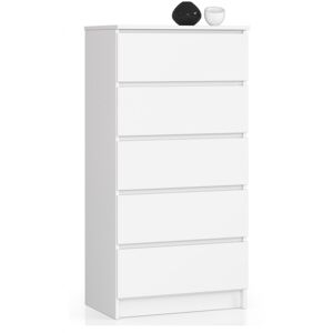 Komoda Kuba 60 cm - 5 zásuviek biela