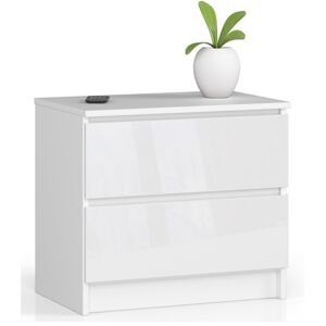 Komoda Liv 60 cm biela lesklá