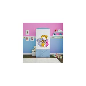 Dětská skříň Babydreams 90 cm ZOO modrá