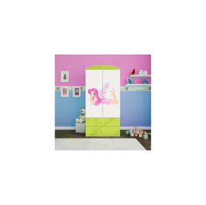 Dětská skříň Babydreams 90 cm víla s křídly zelená