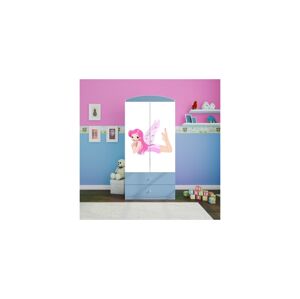 Dětská skříň Babydreams 90 cm víla s křídly modrá