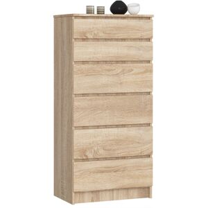 Komoda Kuba 60 cm - 6 zásuviek dub sonoma