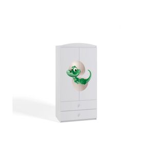 Dětská skříň Babydreams 90 cm dinosaurus bílá