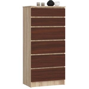 Komoda Kuba 60 cm - 6 zásuviek dub sonoma/wenge