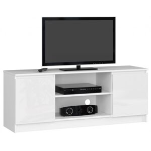 TV stolík Beron 140 cm biely lesk