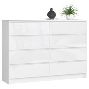 Komoda Rollo X 138,4 cm biela lesklá