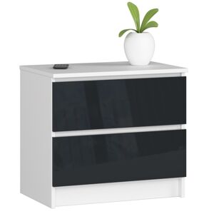 Komoda Liv 60 cm biela/grafitová lesklá