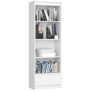 Kancelársky regál Rexa 60 cm 1 zásuvka a 4 police biely