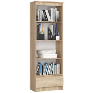 Kancelársky regál Rexa 60 cm 1 zásuvka a 4 police dub sonoma