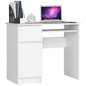 Písací stôl PIKSEL 90 cm biely ľavý