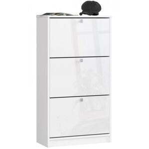 Skriňa na topánky Marienne 60 cm - 3 dvierka biely lesk