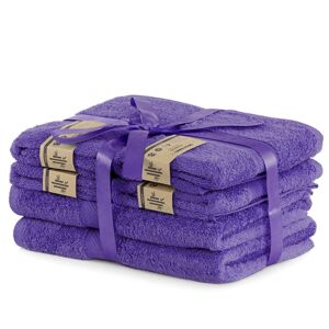 Sada 2 osušek a 4 ručníků DecoKing Bella purpurových