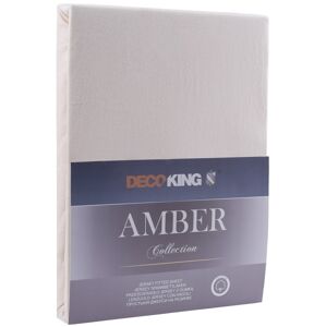 Bavlnené jersey prestieradlo s gumou DecoKing Amber krémové