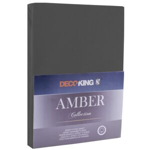 Bavlnené jersey prestieradlo s gumou DecoKing Amber sivé