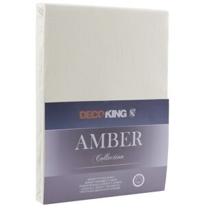 Bavlnené jersey prestieradlo s gumou DecoKing Amber ecru