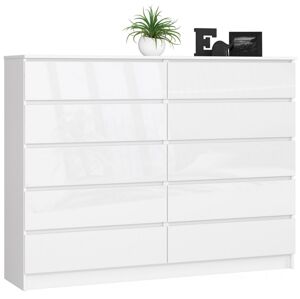 Komoda Rollo K 160,4 cm biela lesklá